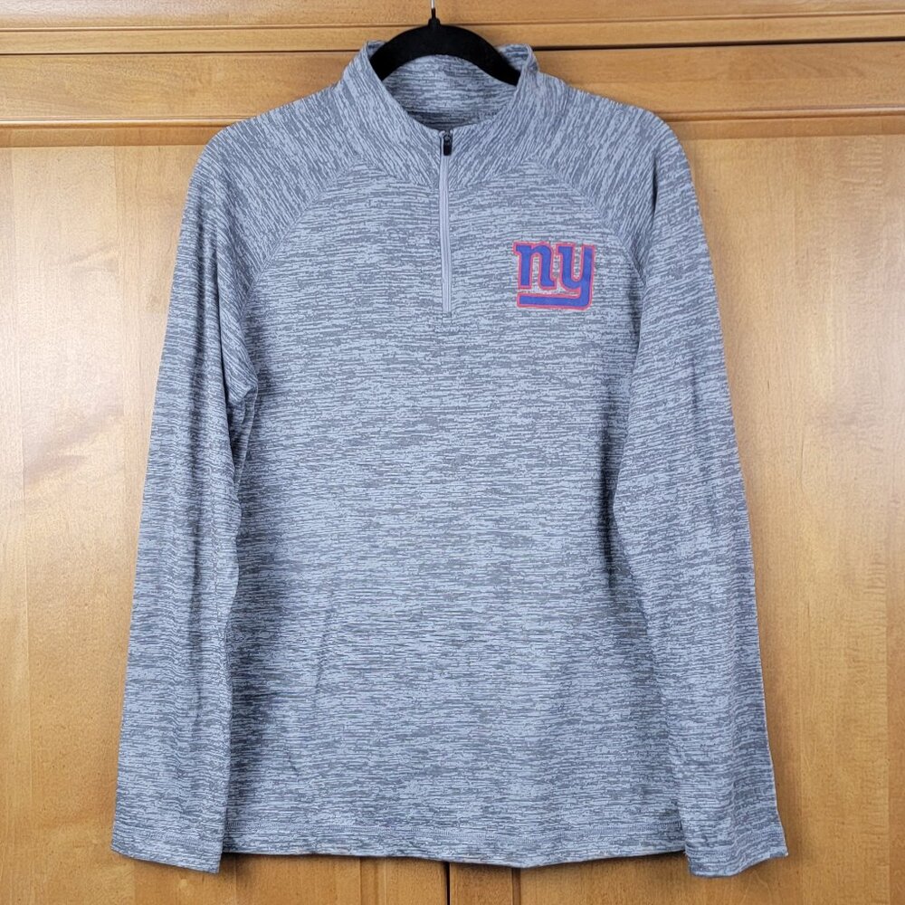 Fanatics Men's Grey Lightweight Quarter Zip NY Giants Football Pullover - M